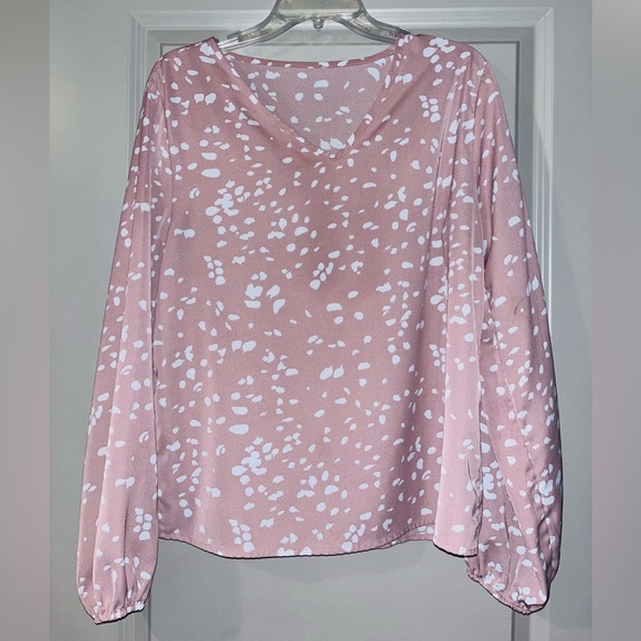 Polka Dot Nude Pink Top - Picture 1 of 3